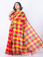 Thumbnail for Morchari Bengal Handloom Cotton By Cotton Saree - Beige - Distacart