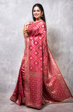 Thumbnail for Morchari Pure Dola Silk Saree - Maroon - Distacart