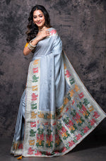 Thumbnail for Morchari Pure Dola Silk Saree - Grey - Distacart