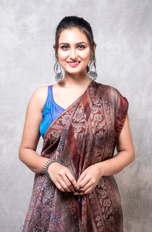 Morchari Pure Opara Saree Digital Print - Multicolour - Distacart