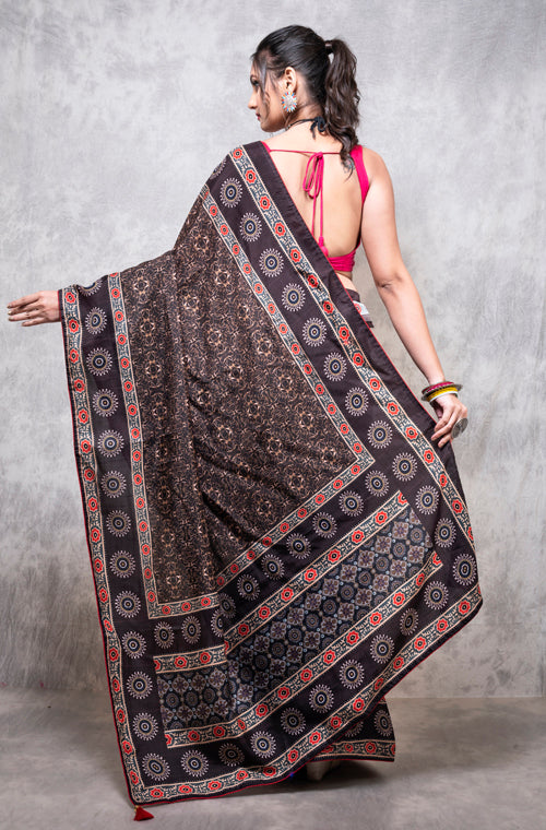 Morchari Pure Opara Saree Digital Print - Multicolour - Distacart