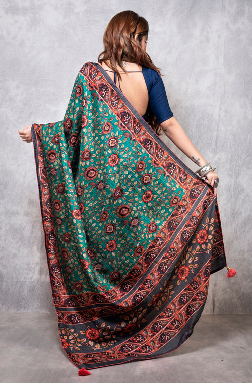 Morchari Pure Opara Saree Digital Print - Multicolour - Distacart