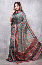 Thumbnail for Morchari Pure Russian Silk Saree Digital Print - Multicolour - Distacart