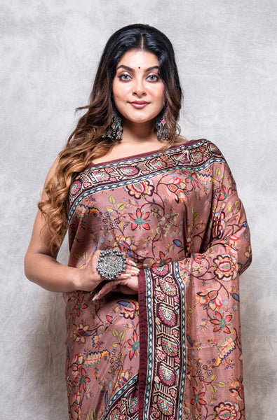 Morchari Pure Russian Silk Saree Digital Print - Multicolour - Distacart