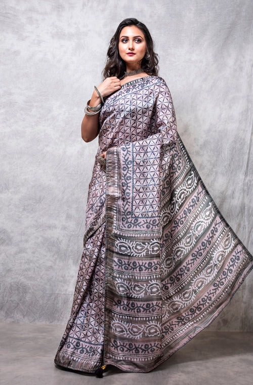 Morchari Pure Russian Silk Saree Digital Print - Multicolour - Distacart