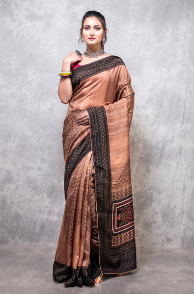 Morchari Pure Dola Silk Saree Digital Print - Multicolour - Distacart