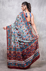 Thumbnail for Morchari Pure Dola Silk Saree Digital Print - Multicolour - Distacart