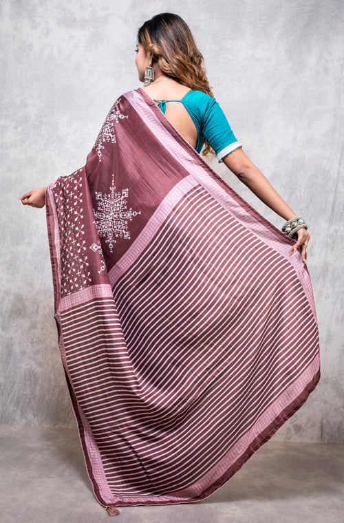 Morchari Pure Dola Silk Saree Digital Print - Multicolour - Distacart