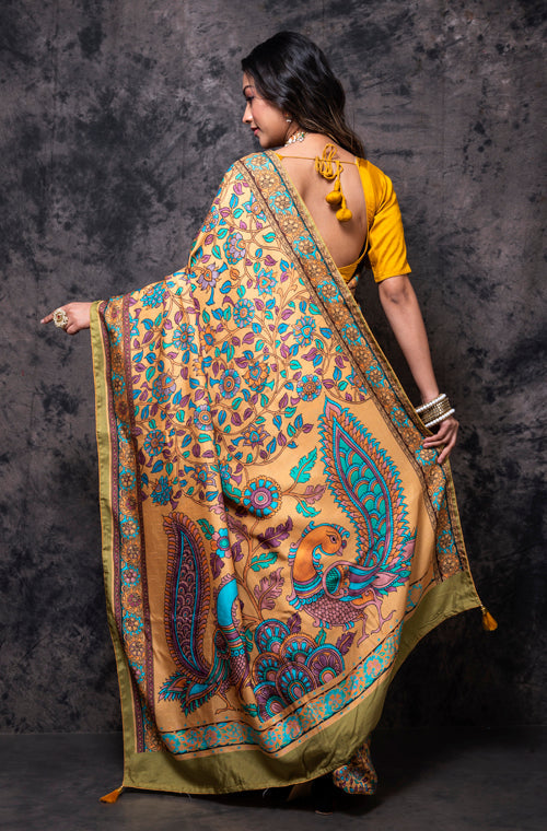 Morchari Pure Dola Silk Saree Digital Print - Multicolour - Distacart