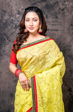Thumbnail for Morchari Fancy Embroidery Saree - Yellow - Distacart
