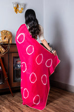 Thumbnail for Morchari Chiffon Saree (Tie & Dye) - Rani - Distacart