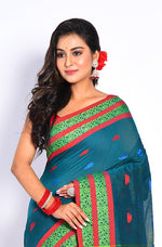 Thumbnail for Morchari Cotton Handloom Saree - Green - Distacart