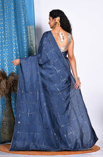 Thumbnail for Morchari Heavy Embroidery Saree - Grey - Distacart