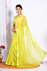 Thumbnail for Morchari Heavy Embroidery Saree - Light Green - Distacart