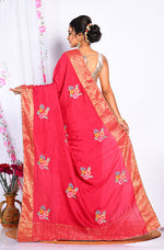 Thumbnail for Morchari Heavy Embroidery Saree - Maroon - Distacart