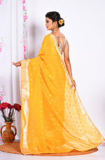 Thumbnail for Morchari Heavy Embroidery Saree - Yellow - Distacart