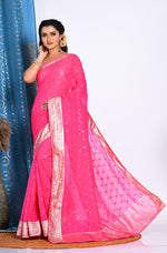Thumbnail for Morchari Heavy Embroidery Saree - Pink - Distacart