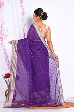 Thumbnail for Morchari Heavy Embroidery Saree - Purple - Distacart