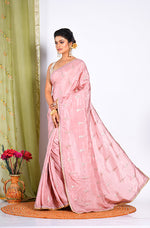 Thumbnail for Morchari Heavy Embroidery Saree - Peach - Distacart