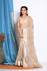 Thumbnail for Morchari Heavy Embroidery Saree - Beige - Distacart