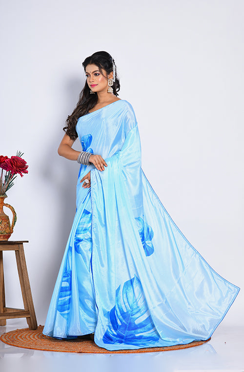 Morchari Semi Digital Print Saree - Multicolour - Distacart