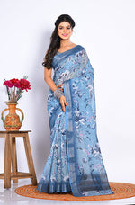 Thumbnail for Morchari Semi Digital Print Saree - Multicolour - Distacart