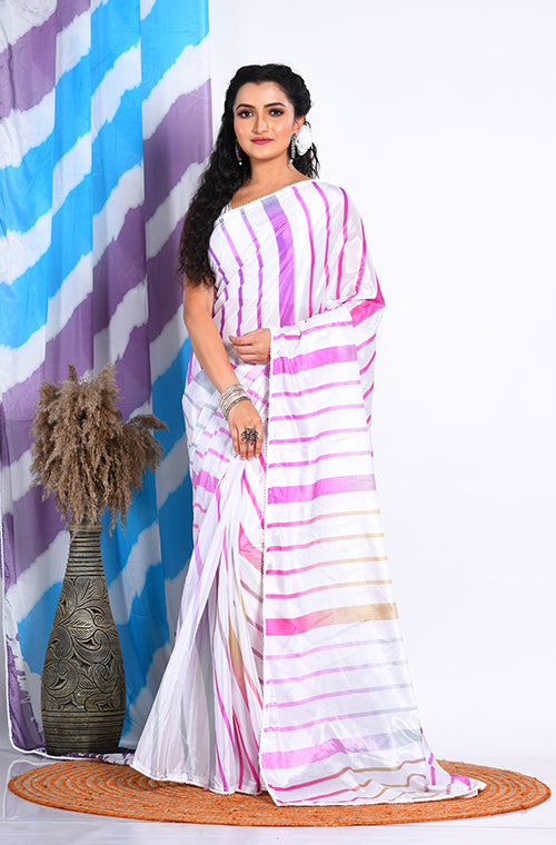 Morchari Semi Digital Print Saree - Multicolour - Distacart