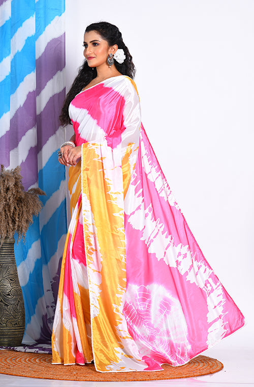 Morchari Semi Digital Print Saree - Multicolour - Distacart