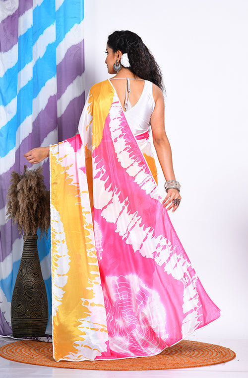 Morchari Semi Digital Print Saree - Multicolour - Distacart