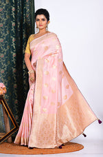 Thumbnail for Morchari Pure Dola Silk Saree - Peach - Distacart