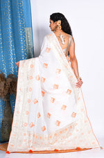 Thumbnail for Morchari Pure Dola Silk Saree - White - Distacart