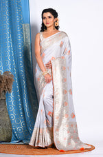 Thumbnail for Morchari Pure Dola Silk Saree - Grey - Distacart