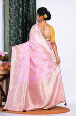 Thumbnail for Morchari Pure Dola Silk Saree - Light Pink - Distacart