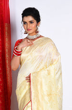 Thumbnail for Morchari Pure Russian Silk Saree - Light Yellow - Distacart