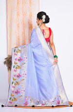Thumbnail for Morchari Pure Russian Silk Saree - Light Blue - Distacart