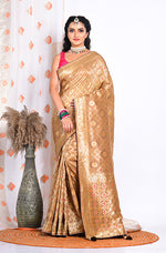 Thumbnail for Morchari Pure Russian Silk Saree - Brown - Distacart