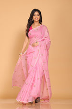 Thumbnail for Morchari Kota Embroidery Saree - Pink - Distacart