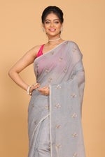 Thumbnail for Morchari Kota Embroidery Saree - Grey - Distacart
