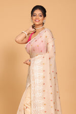 Thumbnail for Morchari Kota Embroidery Saree - Beige - Distacart
