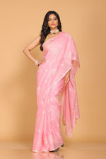 Thumbnail for Morchari Kota Embroidery Saree - Pink - Distacart