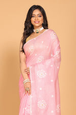 Thumbnail for Morchari Kota Embroidery Saree - Pink - Distacart