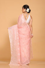 Thumbnail for Morchari Cotton Supernet Embroiedery Saree - Onion Shade - Distacart