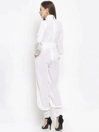Thumbnail for Women White Solid Basic Jumpsuit - Rasiya