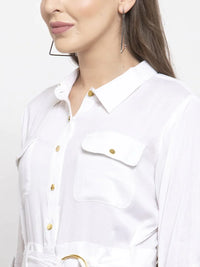 Thumbnail for Women White Solid Jumpsuit - Rasiya