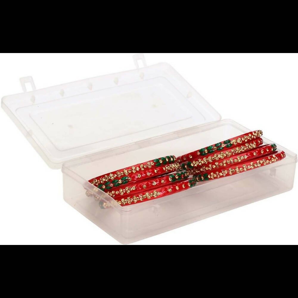 Afast Bridal Wedding & Party Fashionable Colorful Glass Bangle/Kada Set, Pack Of 16 - Red - Distacart