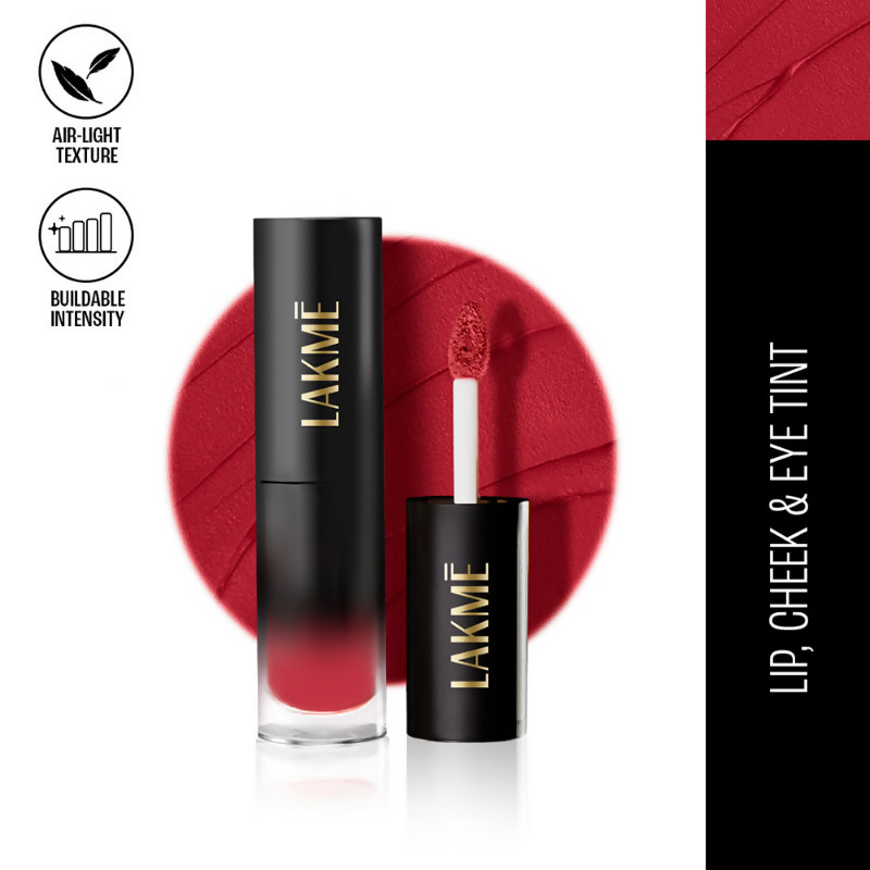 Lakme Xtraordin-Airy One-And-Done Lip, Eye & Cheek Tint - Crimson Kiss - Distacart