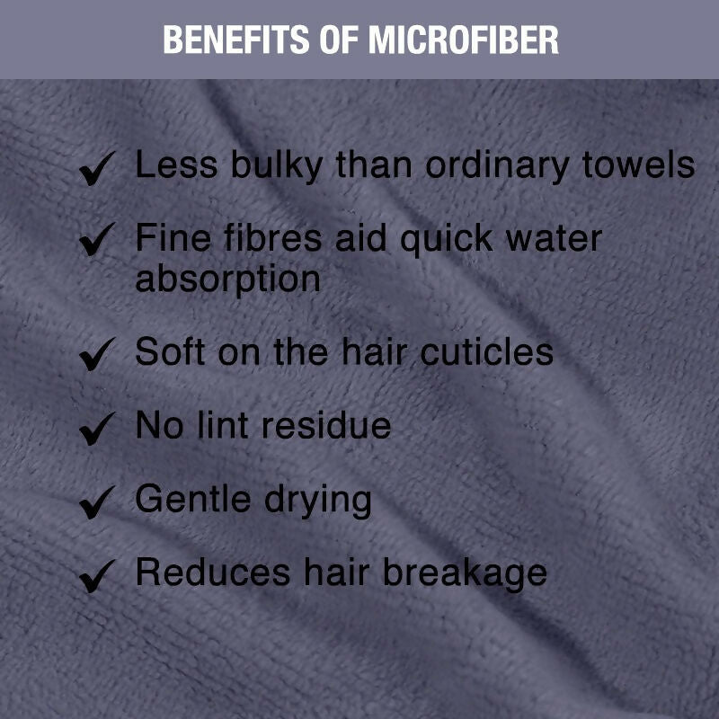 Nykaa Naturals Microfiber Hair Wrap for Frizz Free & Shiny Hair - Grey - Distacart
