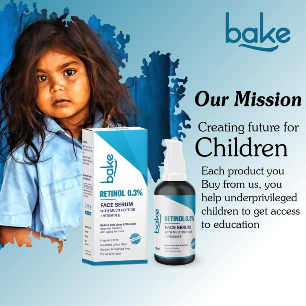 Bake 0.3% Retinol Beginner Friendly Face Serum With 2% Multi Peptide & Vitamin E - Distacart