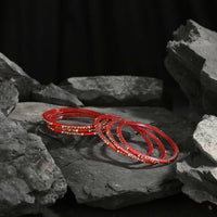 Thumbnail for Afast Elegant Bridal & Wedding Party Fashion Bangle/Kada Set, Red, Glass, Pack Of 12 Model No- A9 - Distacart