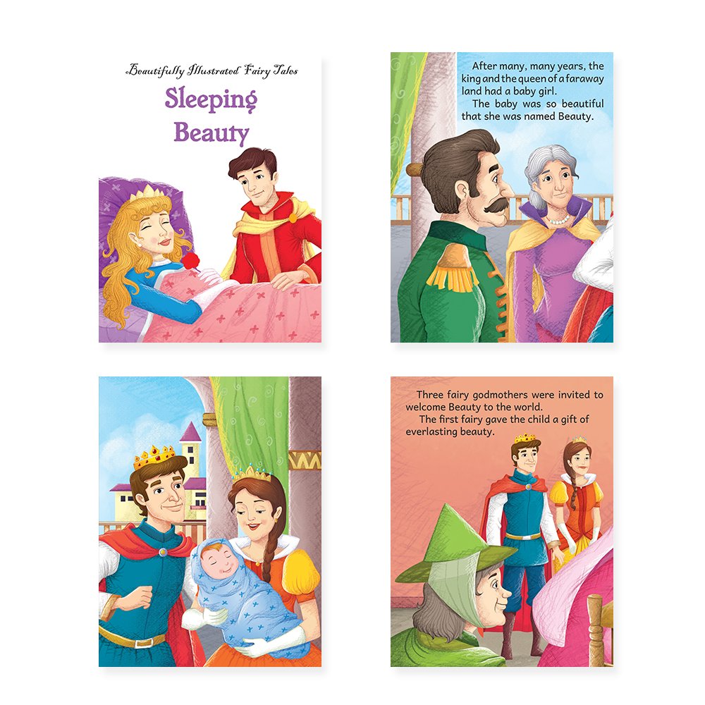 Jolly Kids Beautifully Illustrated Fairy Tales 4 in 1 Books B Set of 2| Ultimate Collection of Bedtime Megical Stories For Children Ages 3-8 Years - Distacart